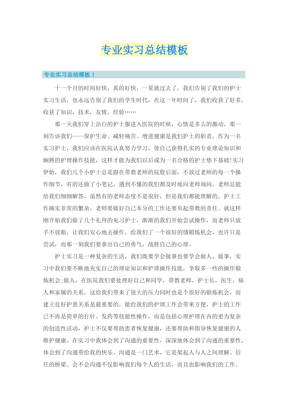 专业实习总结模板.doc_第1页