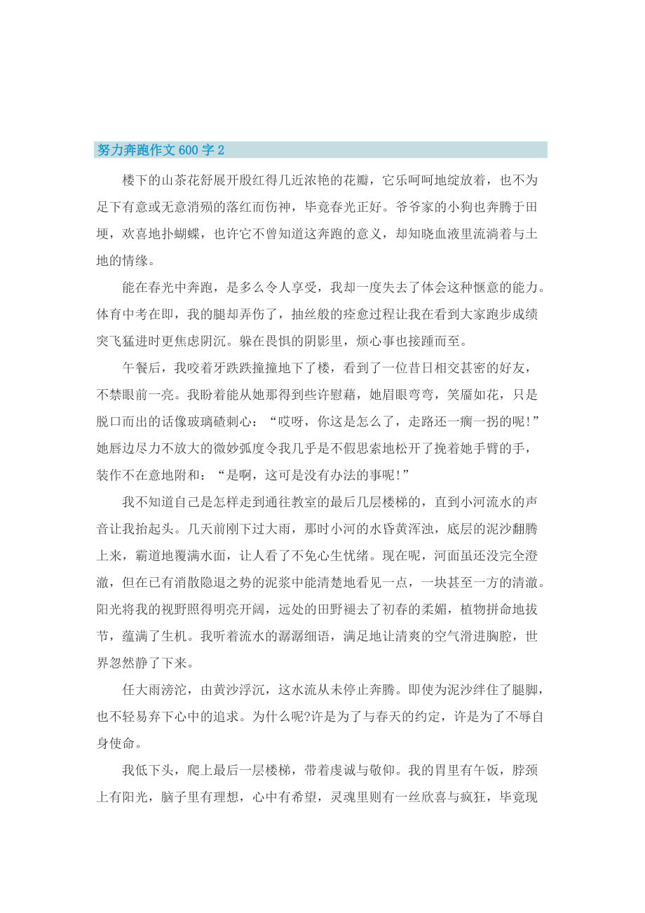 努力奔跑作文600字5篇.doc_第2页