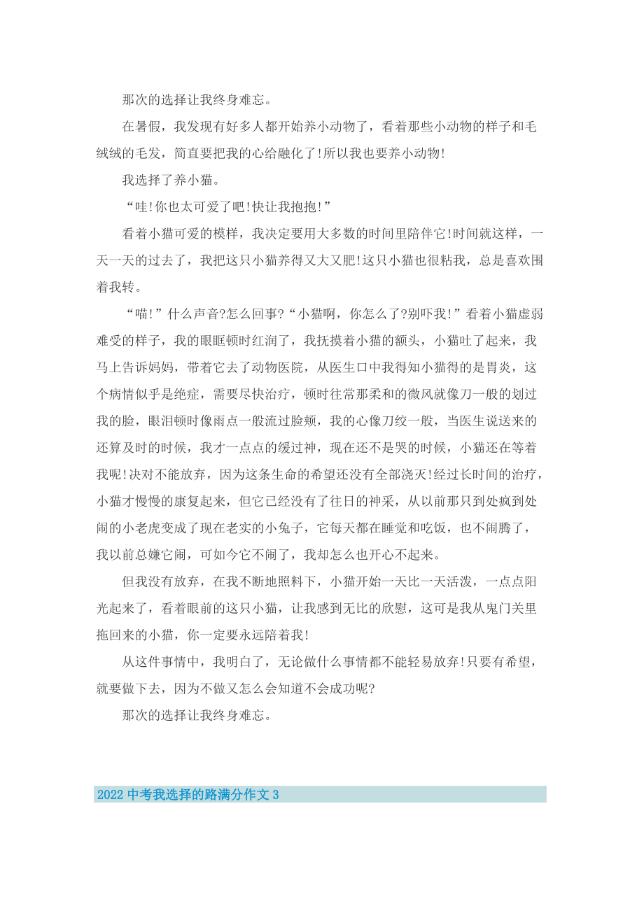 2022中考我选择的路满分作文.doc_第2页