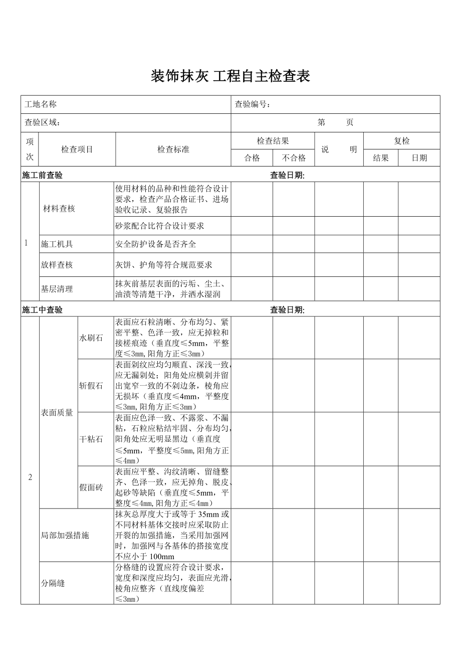 装饰工程自主检查表.docx_第2页