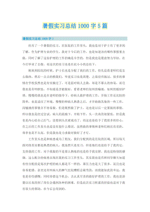 暑假实习总结1000字5篇.doc