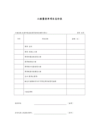 工程量清单项目总价表.doc