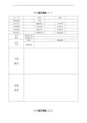 个人简历实用模板下载.doc