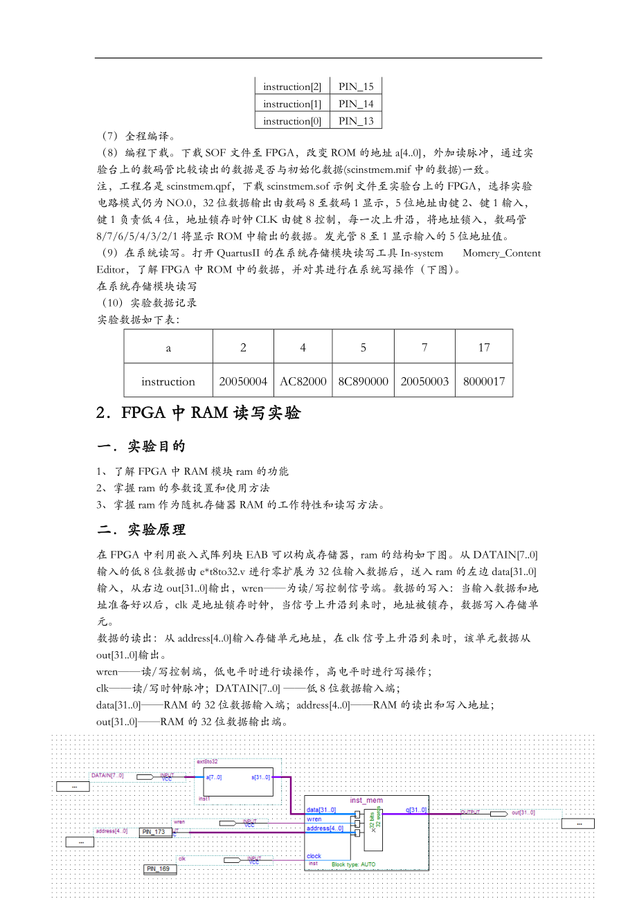 湘潭大学计算机原理实验二ROM存储器与RAM存储器实验报告.doc_第3页