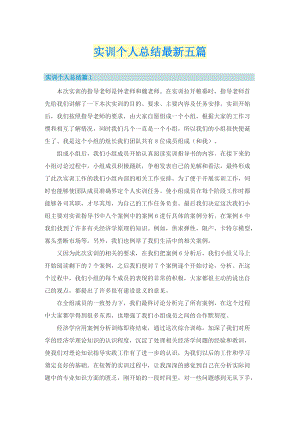 实训个人总结最新五篇.doc