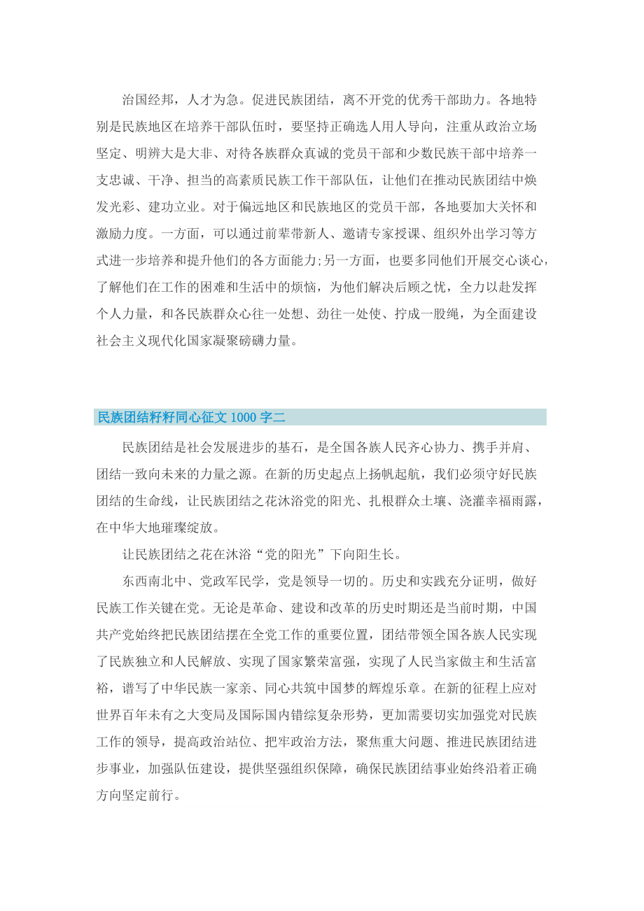 2022民族团结籽籽同心征文1000字.doc_第2页