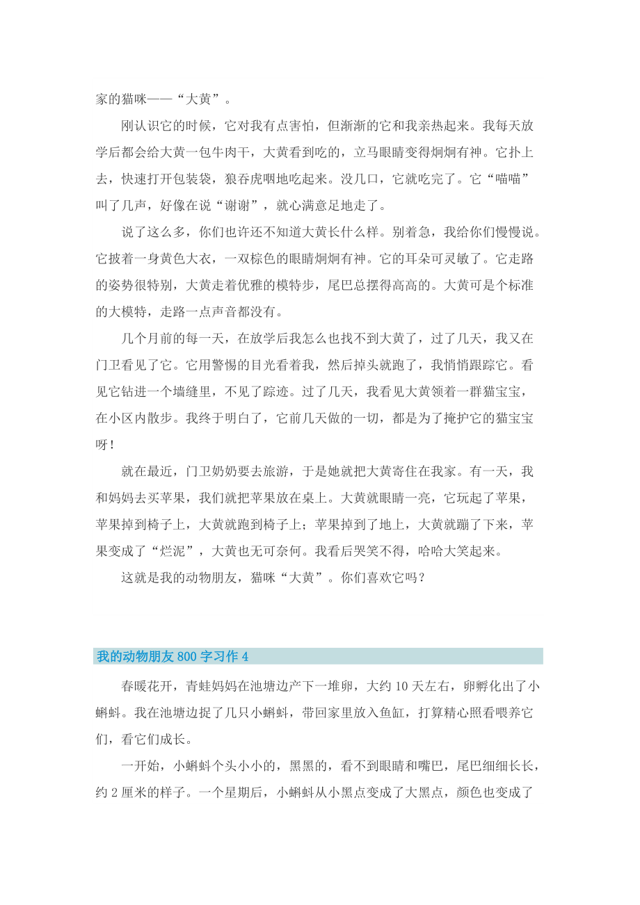 我的动物朋友800字习作.doc_第3页