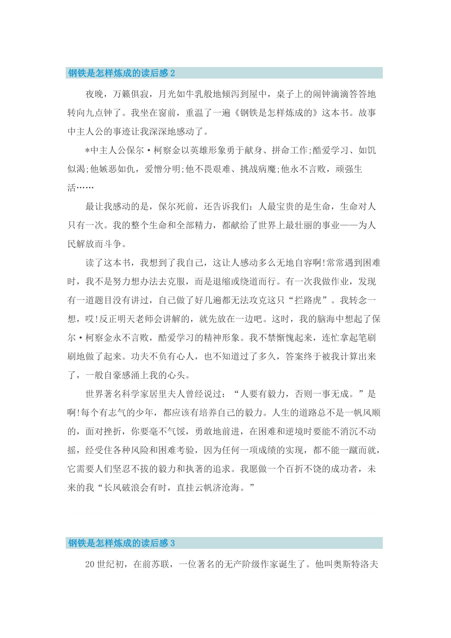 钢铁是怎样炼成的读后感精选十篇.doc_第2页