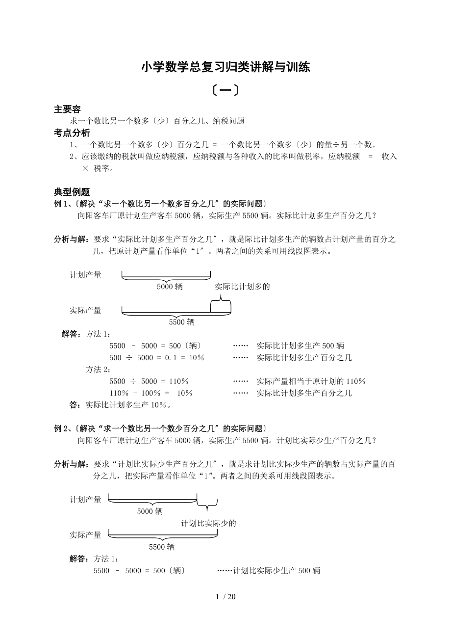 六级数学下册百分数应用例题及练习.doc_第1页