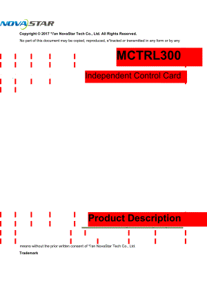 LED透明屏诺瓦科技LED控制卡MCTRL300产品规格使用手册大全.doc