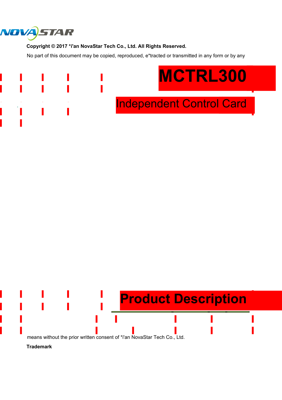 LED透明屏诺瓦科技LED控制卡MCTRL300产品规格使用手册大全.doc_第1页