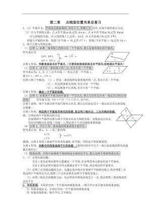 人教版数学必修二知识点复习以及练习题.doc