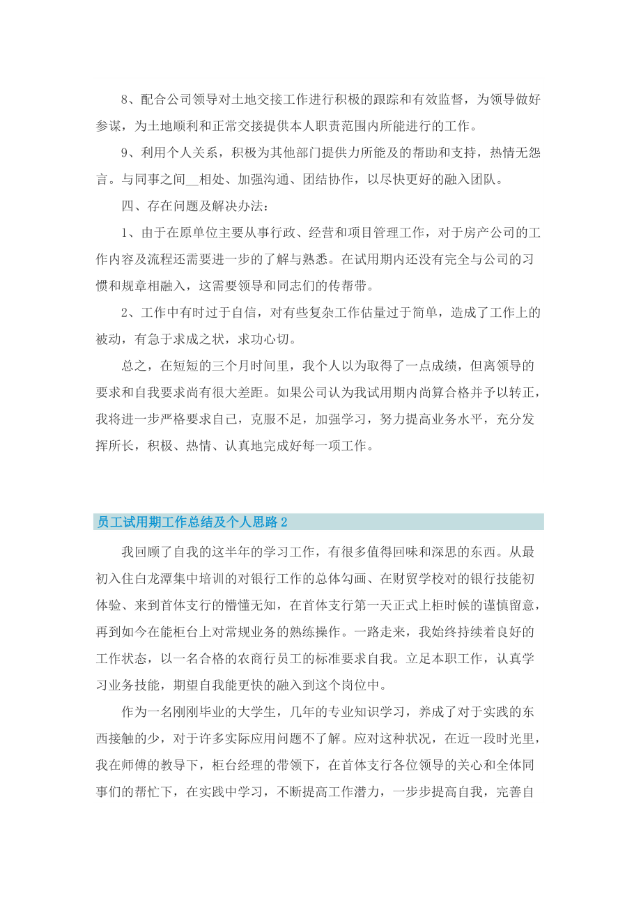 员工试用期工作总结及个人思路十篇.doc_第2页