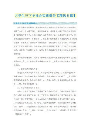 大学生三下乡社会实践报告【精选5篇】.doc