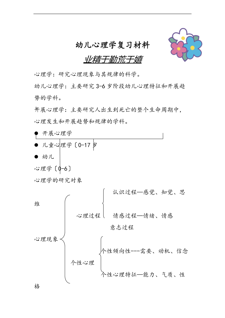 幼儿心理学复习材料.doc_第1页