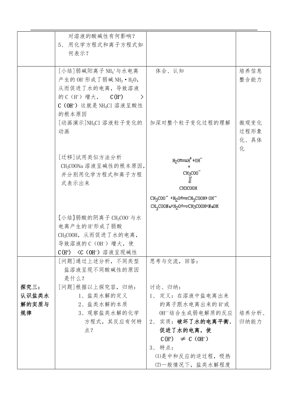 盐类的水解-公开课教学设计说明.doc_第3页