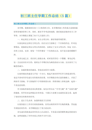 初三班主任学期工作总结（5篇）.doc