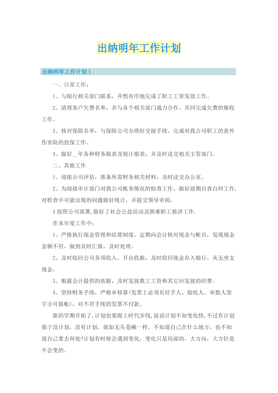 出纳明年工作计划.doc_第1页