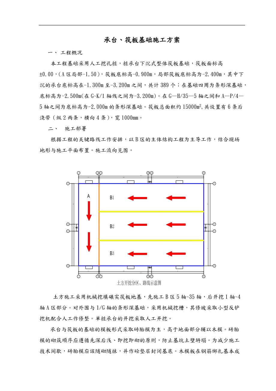 承台筏板基础施工工程设计方案.doc_第1页