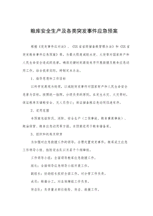 粮库安全生产及各类突发事件应急预案.docx