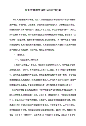 职业教育提质培优行动计划方案.docx