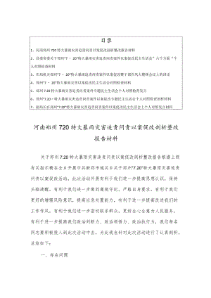 郑州“7.20”特大暴雨灾害追责问责案件以案促改专题民主生活会个人对照检查剖析及整改材料7篇.docx