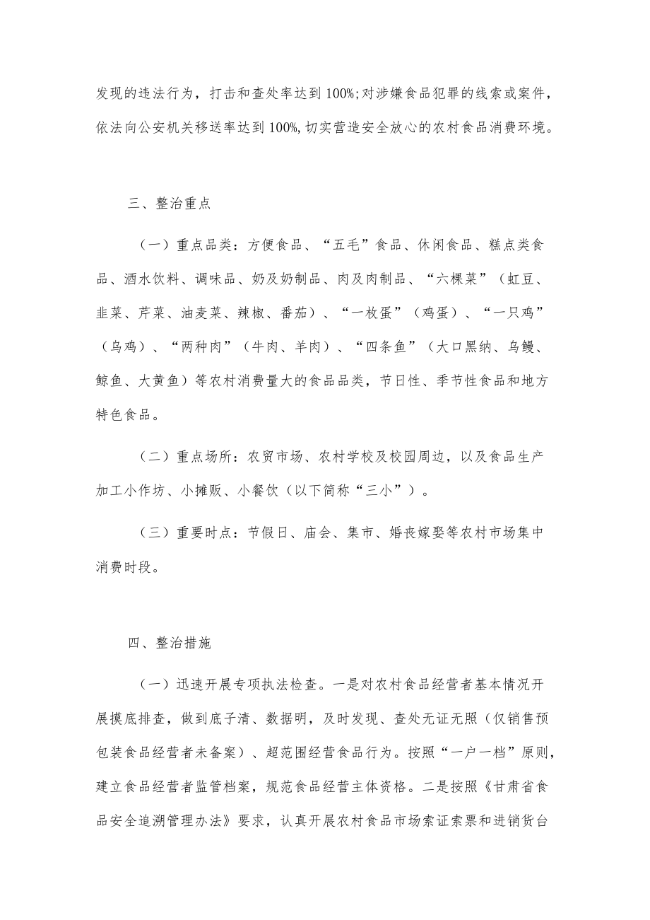 xx县农村假冒伪劣食品专项整治行动实施方案.docx_第2页