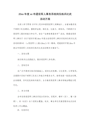 20xxxx市退役军人事务系统岗位练兵比武活动方案.docx