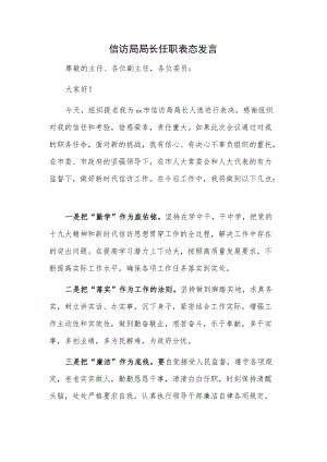 信访局局长任职表态发言.docx