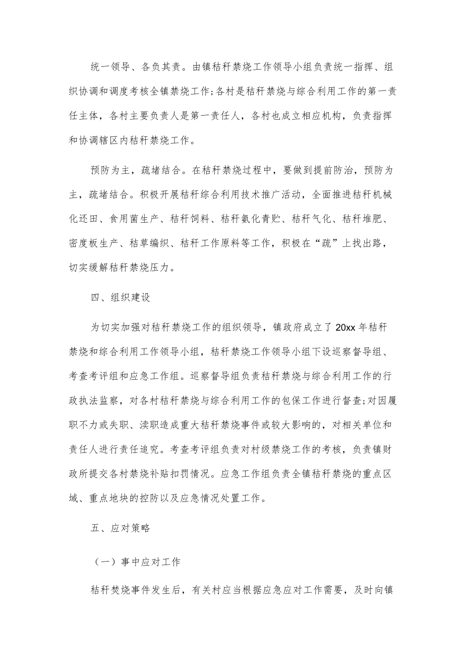 xx镇农作物秸秆禁烧工作应急预案.docx_第2页