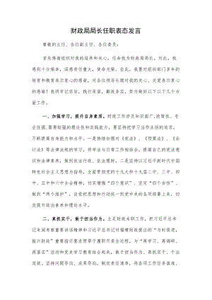 财政局局长任职表态发言.docx