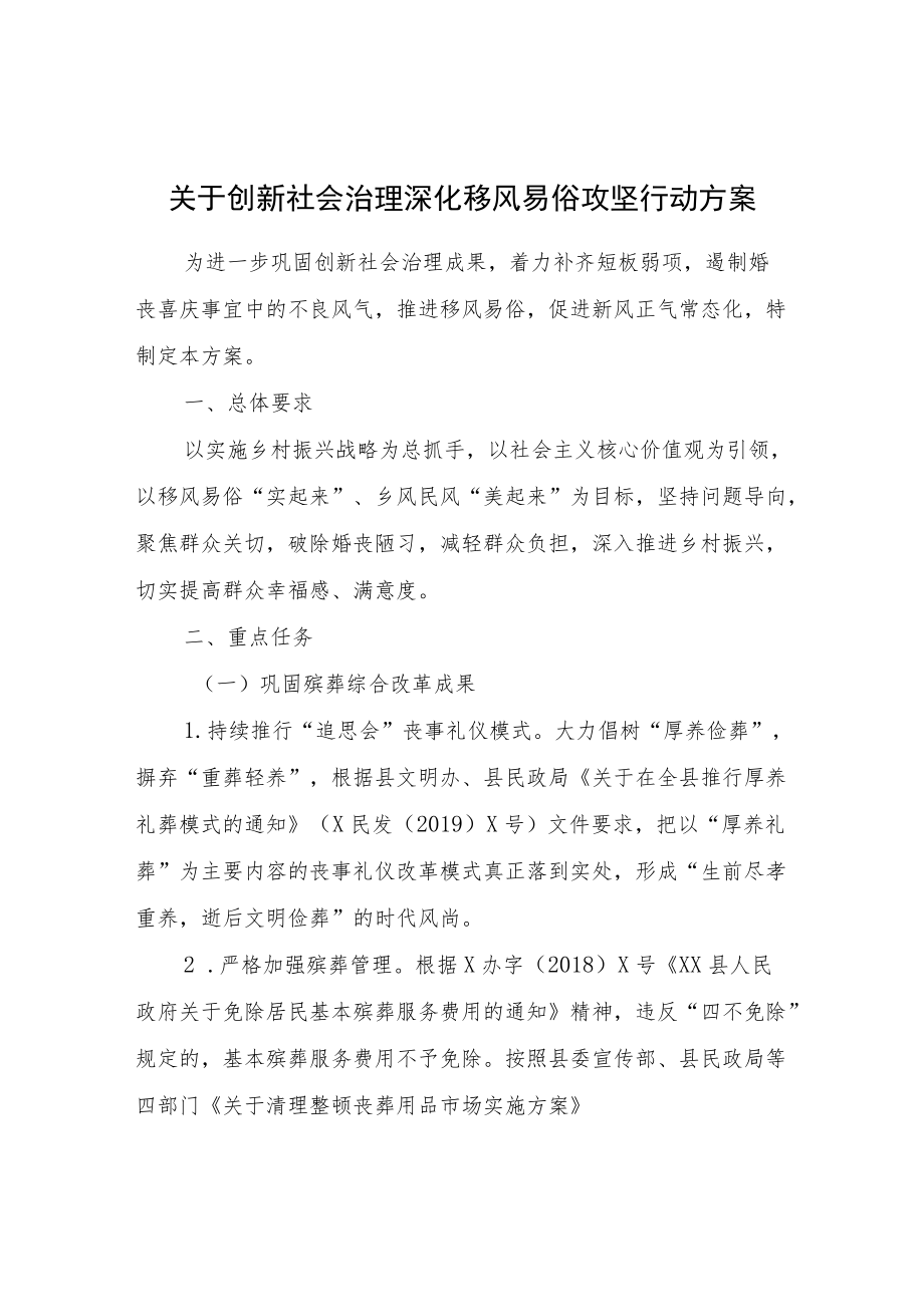 关于创新社会治理深化移风易俗攻坚行动方案.docx_第1页