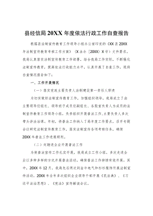 县经信局2021依法行政工作自查报告.docx