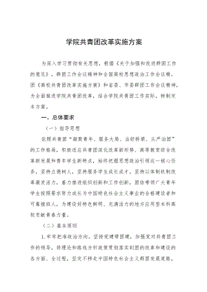 学院共青团改革实施方案.docx