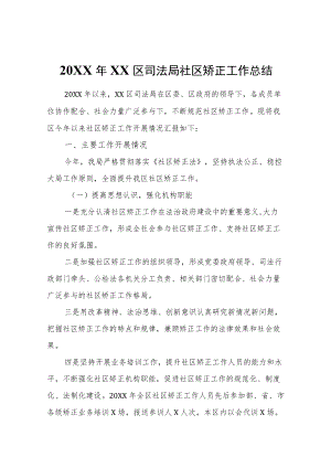 2021XX区司法局社区矫正工作总结.docx