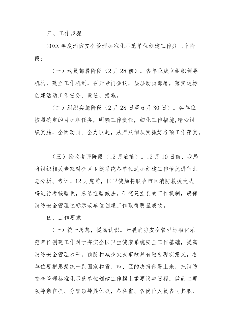 全区卫生健康系统消防安全管理标准化示范单位创建工作方案.docx_第2页