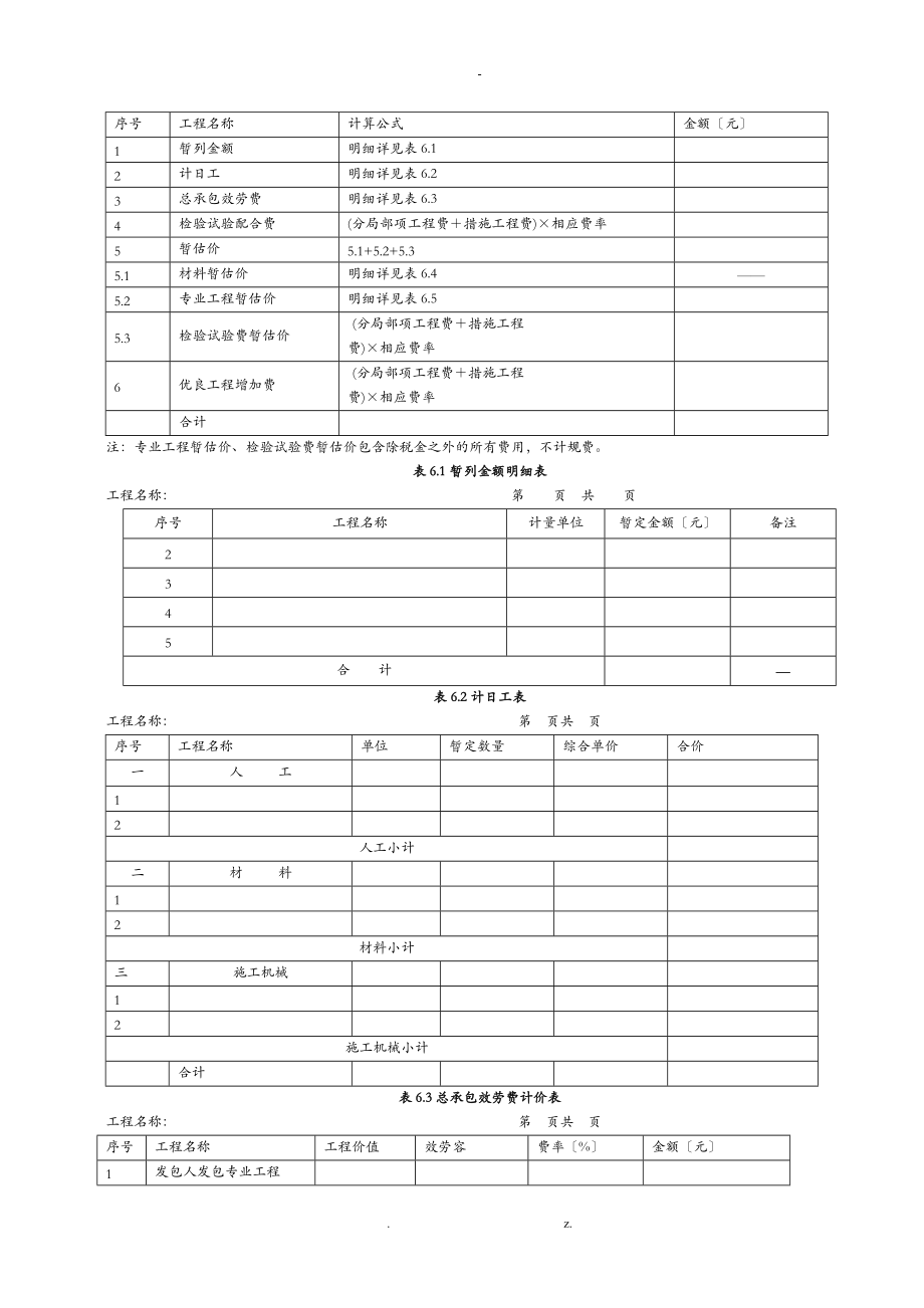 工程量和清单表格格式.doc_第3页