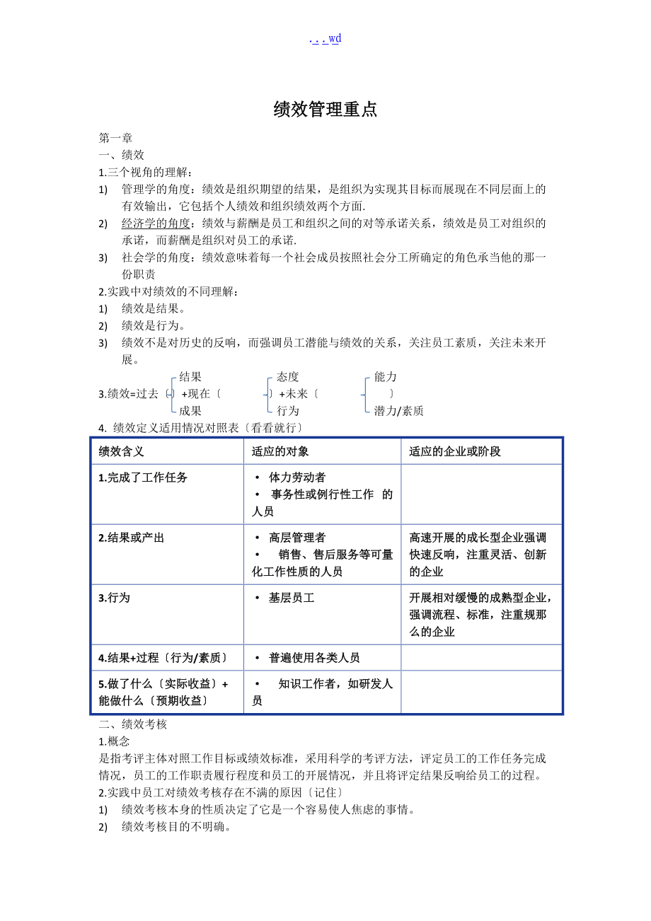 绩效管理期末考试重点.doc_第1页