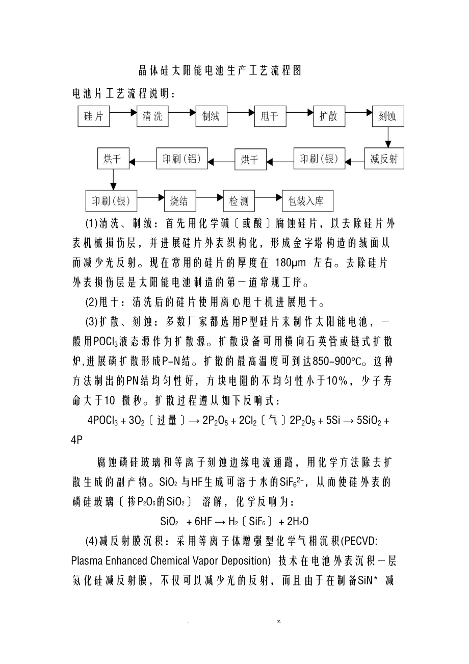 晶体硅太阳能电池生产工艺设计流程图.doc_第1页