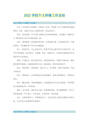 2022学校个人师德工作总结.doc