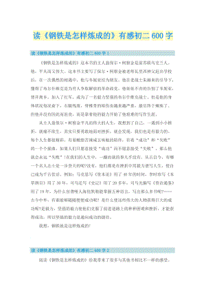 读《钢铁是怎样炼成的》有感初二600字.doc