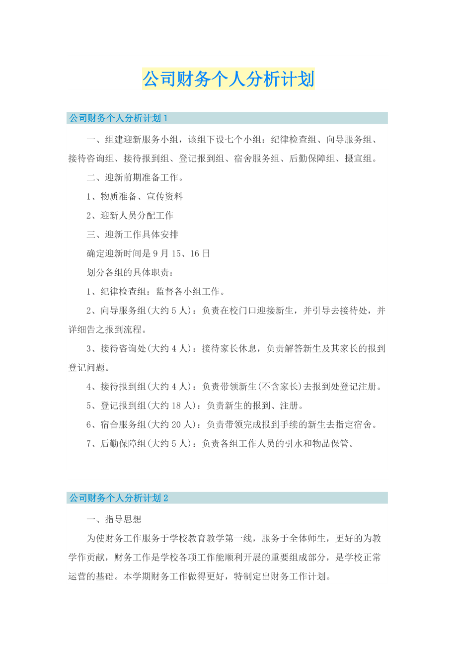 公司财务个人分析计划.doc_第1页