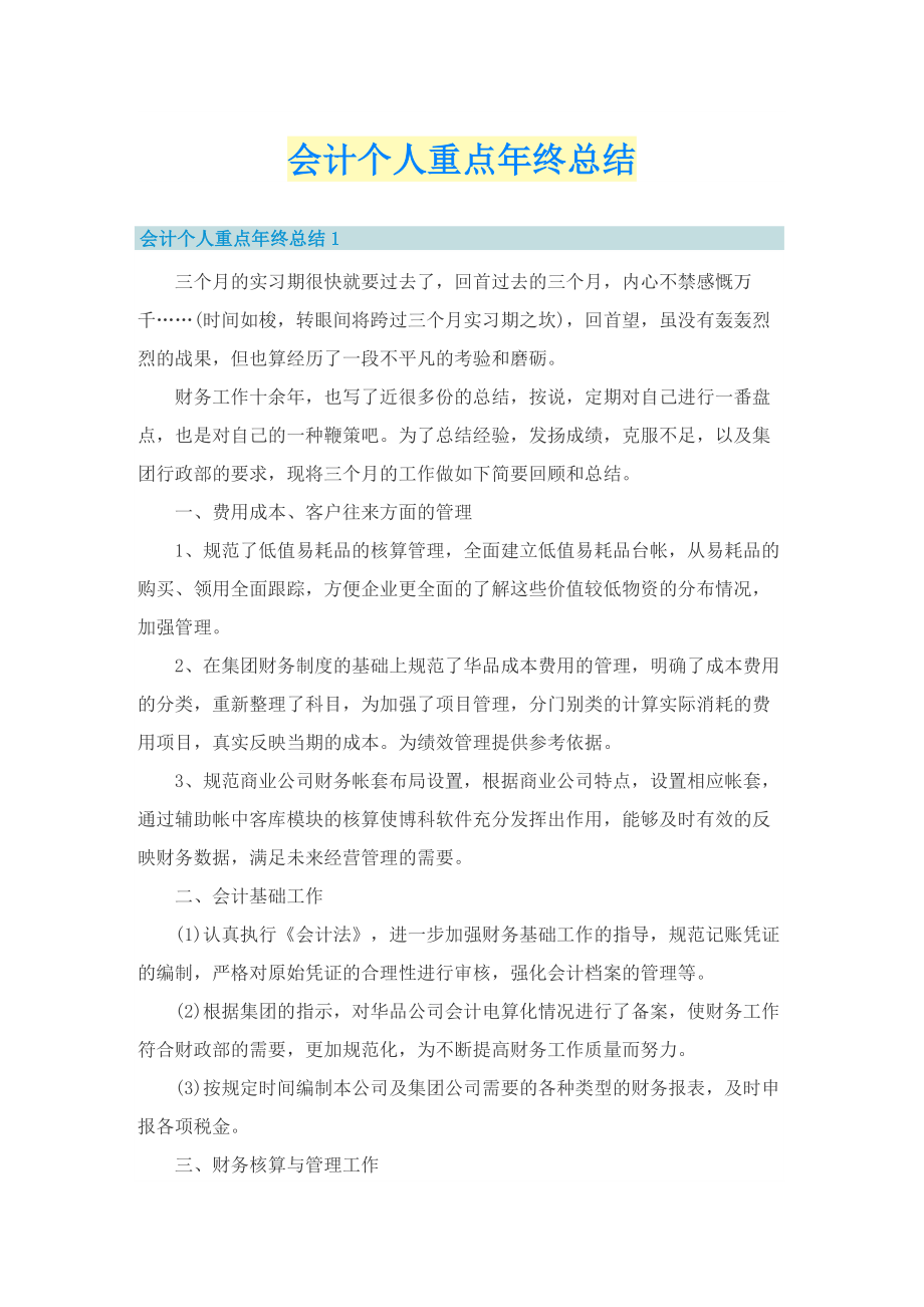 会计个人重点年终总结.doc_第1页