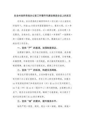 在全州政府系统办公室工作暨作风建设推进会议上的发言.docx