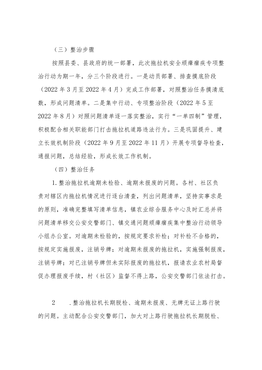 XX镇2022拖拉机安全顽瘴痼疾专项整治行动方案.docx_第2页