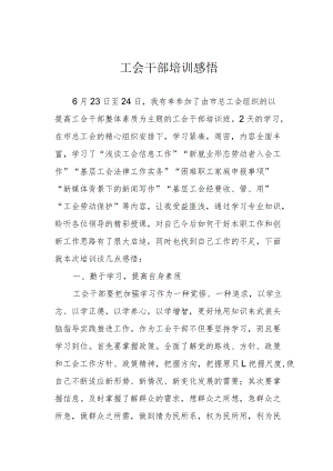 工会干部培训感悟.docx