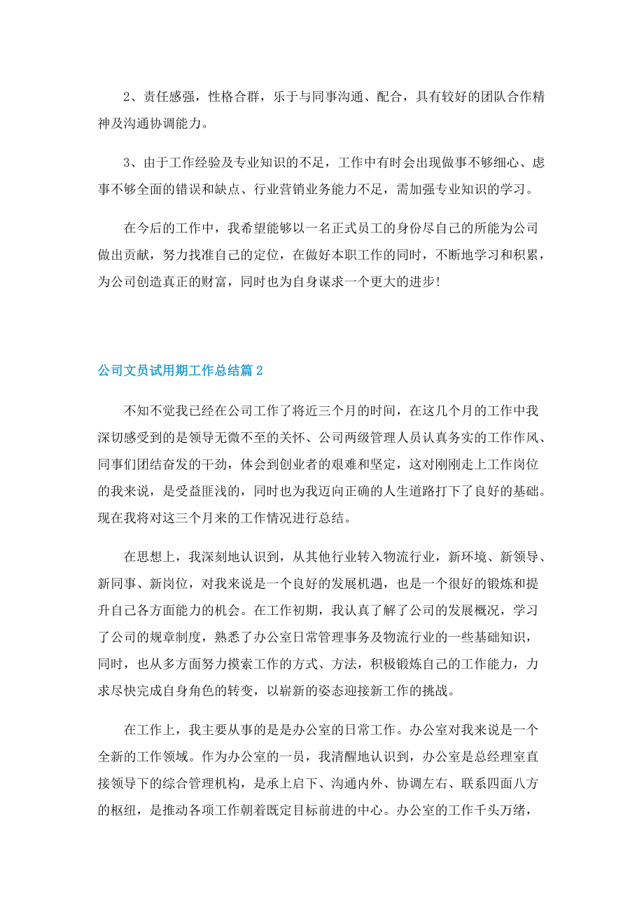 公司文员试用期工作总结.doc_第2页