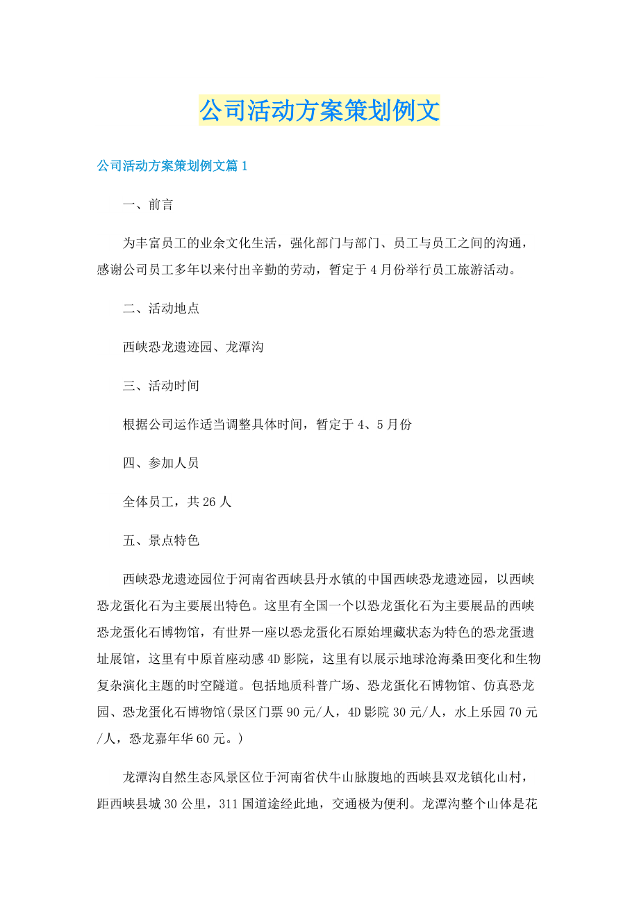 公司活动方案策划例文.doc_第1页