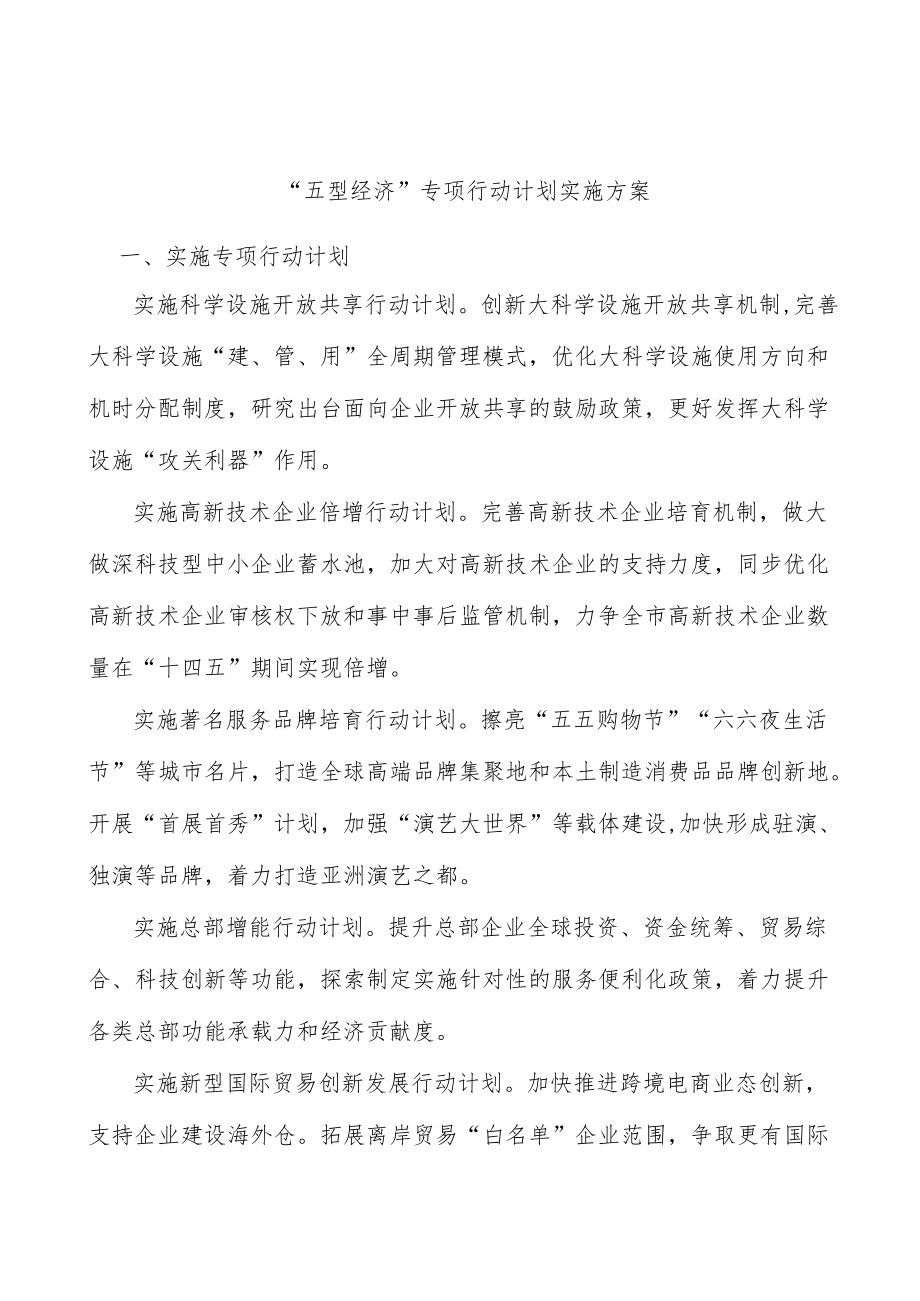 “五型经济”专项行动计划实施方案.docx_第1页