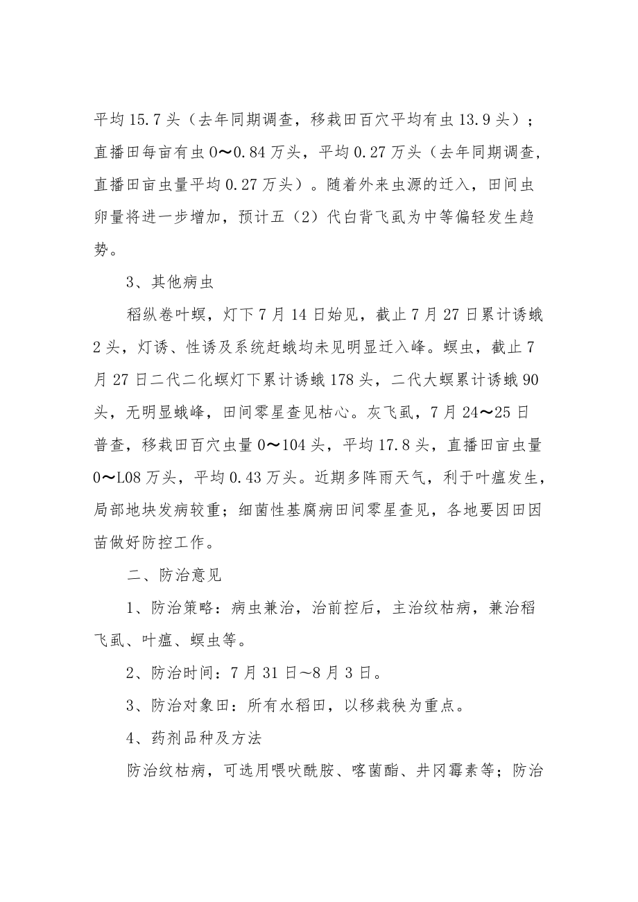 当前水稻病虫发生及防治意见.docx_第2页